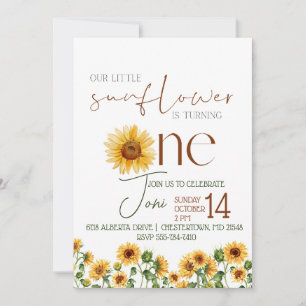 Invitation Rustique Tournesol aquarelle Anniversaire Invitati