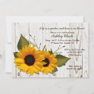 Invitation Rustique Tournesol Bridal Douche