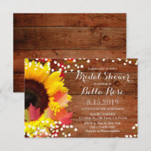 Invitation Rustique Tournesol Bridal Douche