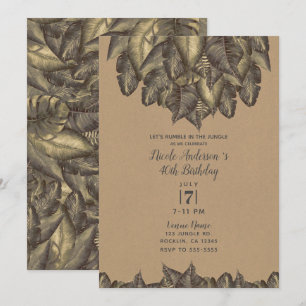 Invitation Rustique Tropical Feuille Botanique Vintage Annive