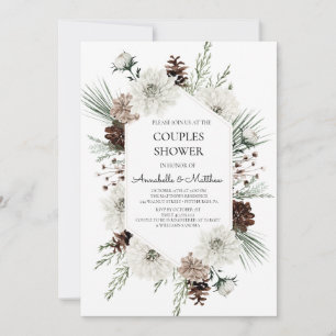 Invitation Rustique Vacances d'hiver Couples Douche