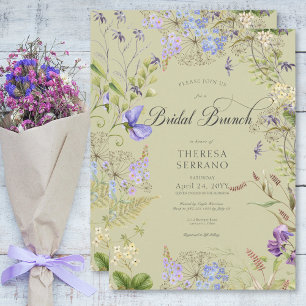 Invitation Rustique Violet Sage Fleur sauvage Sage Bridal Bru