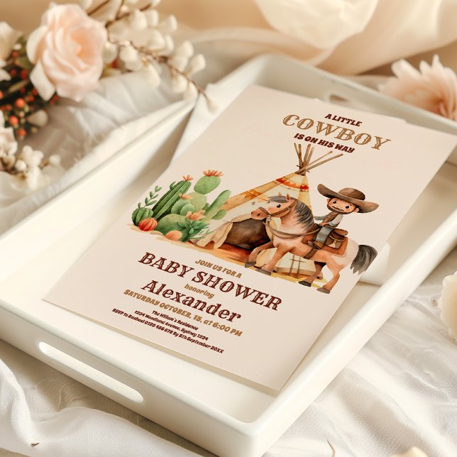 Invitation Rustique Western Cowboy Country Baby shower (Créateur téléchargé)