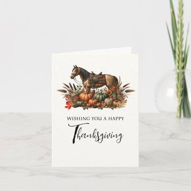 Invitation Rustique Western Pleasastique Horse Thanksgiving (Devant)