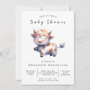 Invitation Rustique Whimsy élégant Baby shower de vache