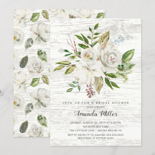Invitation Rustique White Floral