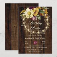 Rustique Woodsy Lighted Wreath 40e fête d'annivers