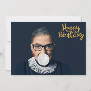 Invitation Ruth Ginsburg souffler Bubble gomme Joyeux anniver