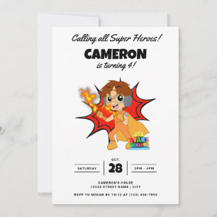 Invitation Ryan's World Comic Anniversaire