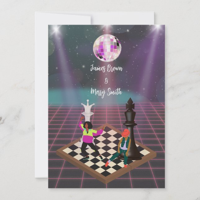 Invitation Rythme de l'amour Danse de Mariage Disco Pourcenta (Devant)