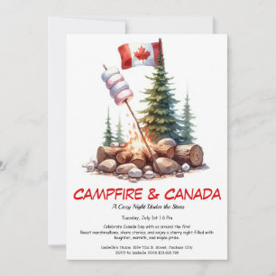 Invitation S’mores, Histoires & Étoiles Fête du Canada Feu
