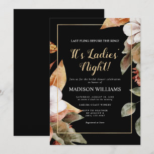 Invitation Sa Fête des mariées Dames en Or Noir Moderne