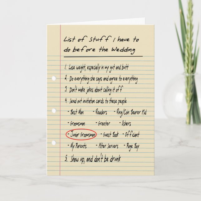 Invitation SA LISTE - Soyez mon Junior Groomsman? (Devant)