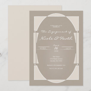 Invitation Sable Beige Embellisté Pearls Party