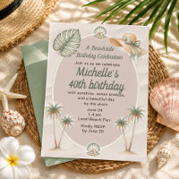 Sable de Plage Palmiers Tropicaux 40e Anniversaire