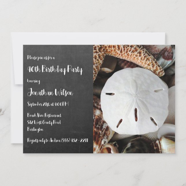 Invitation Sable Dollar Chalkboard Anniversaire Fête Invitati (Devant)