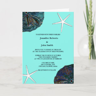 Invitation Sable Dollar Coques de mer Turquoise Artsy Beach M