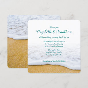 Invitation Sable et Surf Cérémonie Décontractée Mariage Invit