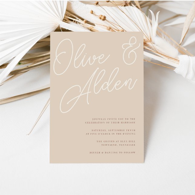 Invitation Sable | Mariage de filigrane de script (Créateur téléchargé)