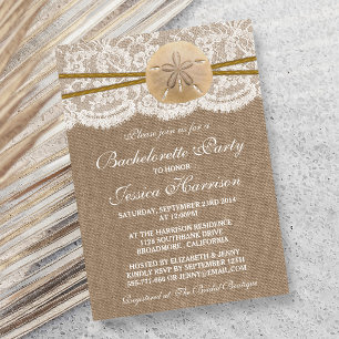 Invitation Sable Rustique Dollar Beach Bachelorette Party
