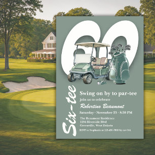 Invitation Sac Cadeaux de Golf Vert Classique 60e Anniversair
