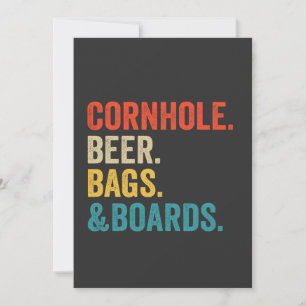 Invitation Sac de bière Cornhole & planches Cadeau drôle Vint