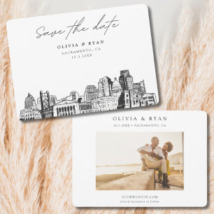 Invitation Sacramento Mariage Skyline Sketch Enregistrer la d