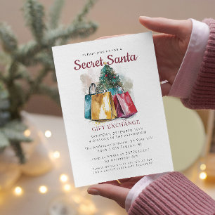 Invitation Sacs-cadeaux I Secret Père Noël Christmas Party