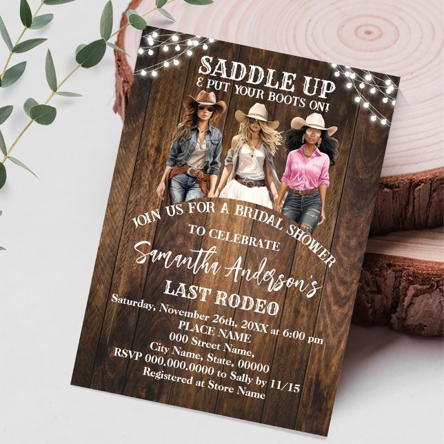 Invitation Saddup Mettre Vos Bottes Fête des mariées Cowgirl (Créateur téléchargé)