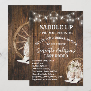 Invitation Saddup Mettre Vos Bottes Fête des mariées Cowgirl
