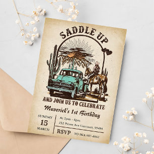 Invitation Saddup Western 1er anniversaire fête