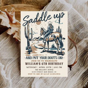 Invitation Saddup Western Cowboy fête d'anniversaire