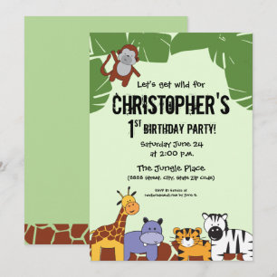 Invitation Safari 1er anniversaire  Sauvons-nous
