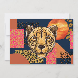 Invitation Safari Abstrait moderne Cheetah