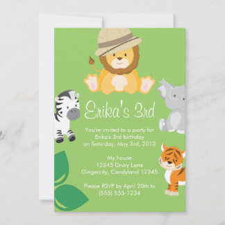 Invitation Safari animal bébé