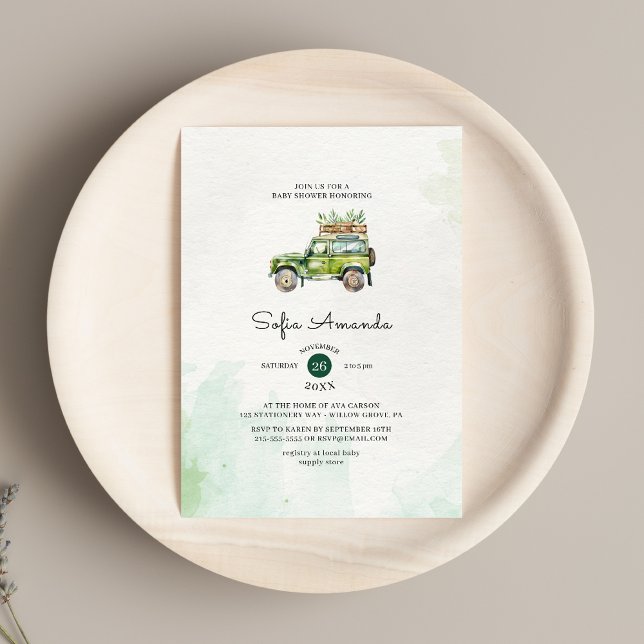 Invitation Safari Animal Nursery Baby shower (Créateur téléchargé)
