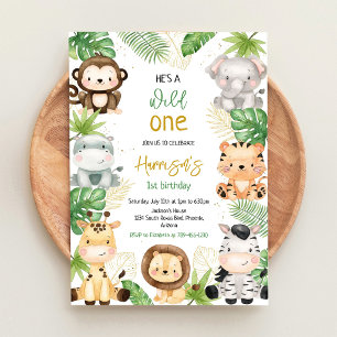 Invitation Safari Animaux de la Jungle Anniversaire Enfants