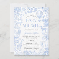 Safari Animaux Toile De Jouy Baby shower Garçon