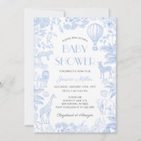 Safari Animaux Toile De Jouy Baby shower Garçon