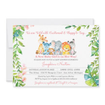 Safari Animaux Wild Jungle Girl Baby shower