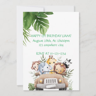 INVITATION SAFARI AVENTURE ANNIVERSAIRE INVITATION, NUMÉRIQUE