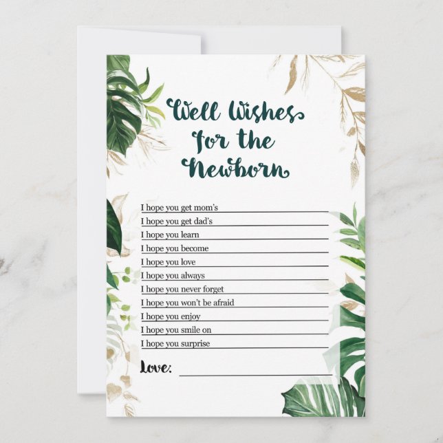 Invitation Safari Baby shower Jeu - Wings for Newborn (Devant)