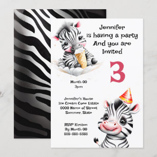 Invitation safari dans la jungle zébrée animaux sauvages enfa