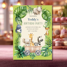 Safari de feuillage vert mignon pour l'anniversair