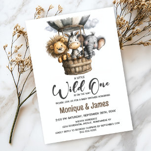 Invitation Safari d'un Fou Animaux Baby Shower