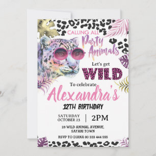 Invitation Safari fêtes Animaux Anniversaire Empreinte de léo