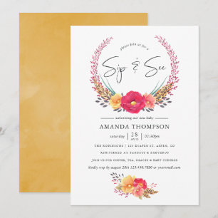 Invitation Safari Floral Aquarelle Sip and See