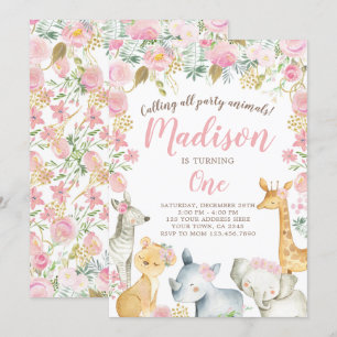 Invitation Safari Girl Birthday