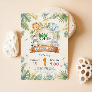 Invitation Safari Jungle Animal Sauvage 1er Anniversaire