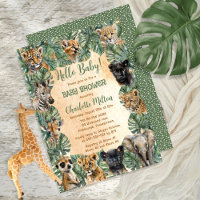 Safari Jungle Animaux sauvages Bonjour Baby shower